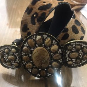 WCM Leopard Print Calf Hair sz S Belt